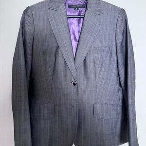 Anne Klein Charcoal Blazer with Purple Lining